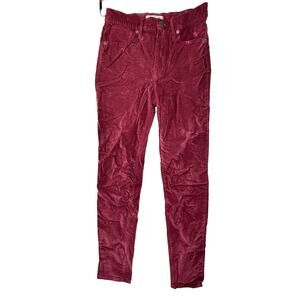 Madewell 10” High Rise Skinny Jeans Corduroy Pants Women’s Size‎ 27 Maroon